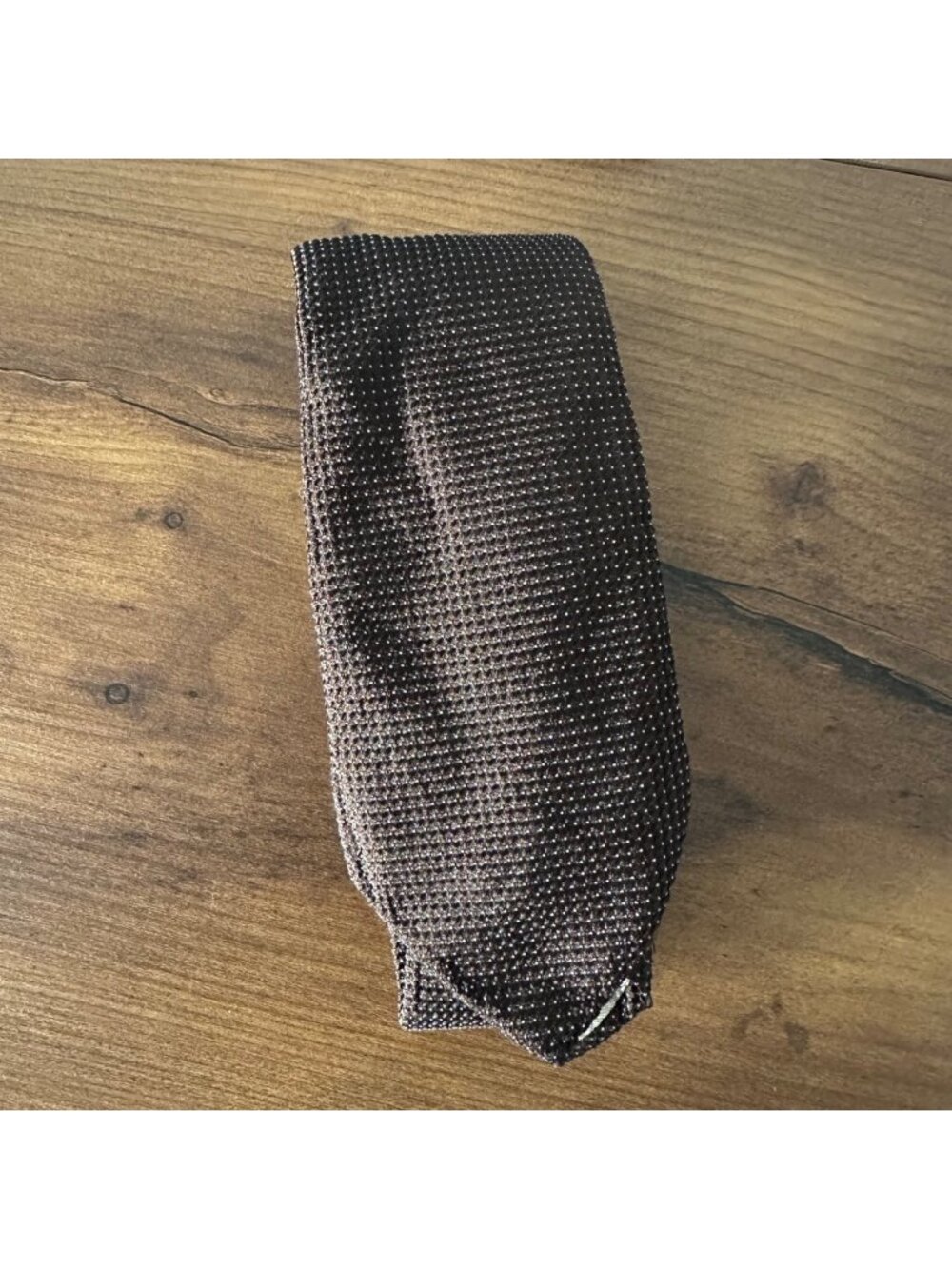 Burberry Silk Tie White Polka Dots Men's Brown Timeless Chic O/S